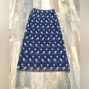 Vintage Compagnie Internationale Express Embroidery Leaves Leaf Maxi Skirt 5/6